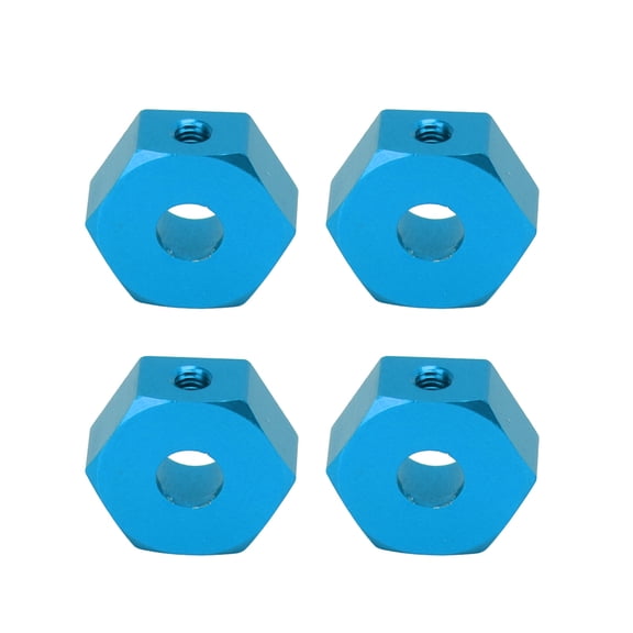 4pcs 1/10 RC Wheel Hex Hubs Nut, 14mm Aluminum Wheel Hex Drive Hub for AMMRA Big Rock for Typhon for Senton, Upgrade RC Car Parts(Red/Blue)[blue]