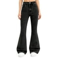 thumbnail image 3 of JLMSPLWG Girls Flare Jeans Kids High Waisted Pants Toddler Daily Wear Skinny Fit Black Aesthetic Bell Bottom Jean Streetwear Teen Girl Solid Color Casual Stretchy Summer Denim Jeans Kids Clothes, 3 of 7