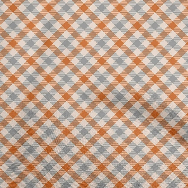 oneOone Cotton Poplin Orange Fabric Check Sewing Craft Projects Fabric Prints By Yard 42 Inch Wide