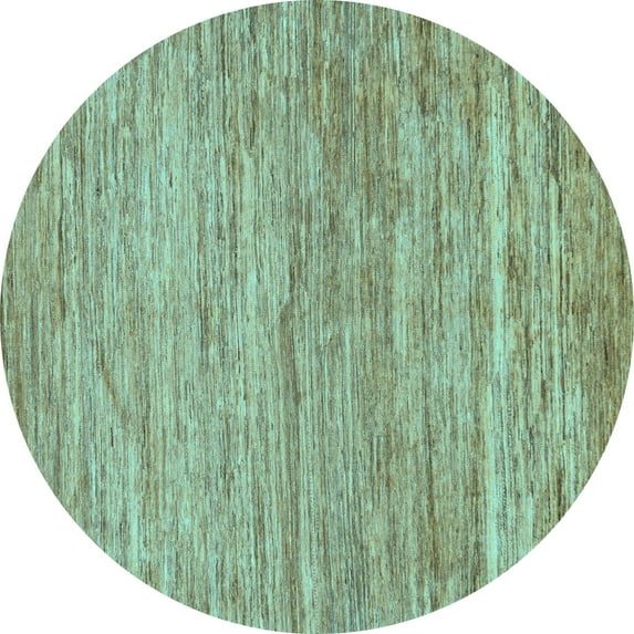 Ahgly Company Indoor Round Abstract Light Blue Modern Area Rugs, 8' Round