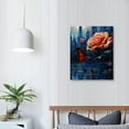 thumbnail image 4 of PRATYUS Red Rose Wall Art Paintings Flower Prints Pictures Wall Decor Blue Butterfly and Red Roses Oil Painting Modern Flowers Canvas Painting Artwork for Bathroom Bedroom Home Decor 12x16 in, 4 of 5