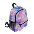 thumbnail image 2 of FORMRS School Backpack with Front Zippered Pocket 12" Student Travel Daypack, Pastel Pink Marble Pattern, 2 of 6