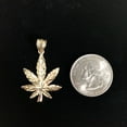 thumbnail image 4 of 14K Yellow Gold Marijuana Leaf Charm Pendant For Necklace or Chain, 4 of 6