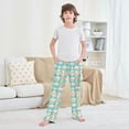 thumbnail image 6 of Kids' Pajama Pants Soft Relaxed Fit Sleep Pants Lounge Pants with Pockets Pastel Green and Peach Bows Medium, 6 of 9