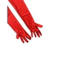 thumbnail image 2 of JINSIJU Women Long Elbow Satin Gloves Stretchy 1920s Opera Gloves Evening Party Silk Gloves Christmas Black Costume Gloves, Red, One Size, 2 of 4