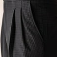 thumbnail image 5 of Men's Waffle Straight Fit Dress Pants Lightweight Breathable Casual Pleated Front Buckle Pants Slacks with Expandable Waist Black, 5 of 7