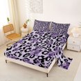 thumbnail image 2 of Manfei Hippie Purple Stars Queen Sheets,Vintage Cheetah Pattern Queen Sheet Sets,4-Piece,1 Flat Sheet,1 Fitted Sheet and 2 Pillowcases, 2 of 6