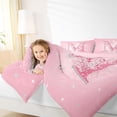 thumbnail image 3 of Feelyou Cartoon Dinosaur Letter A Print Twin Bedding Sets for Boys Girls, Cute Animal Bedding Comforter Set, Blue, Pink Reversible, 7pcs, 3 of 7