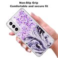 thumbnail image 4 of Samsung Galaxy S21 FE Phone Case, Rosebono Hybrid Bling Glitter Sparkle Epoxy Graphic Marble Colorful Silicone Skin Cover Armor Case for Samsung Galaxy S21 FE (Purple), 4 of 6