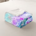 thumbnail image 4 of Rainbow Mermaid Throw Blanket Mermaid Tail Fuzzy Blanket Fish Scales Fleece Blanket Ocean Life Underwater Starfish Seashell Print Plush Bed Blanket for Sofa Couch, Throw, 4 of 5