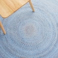 thumbnail image 6 of SAFAVIEH Braided Lyla Solid Polyester Reversible Area Rug, Light Blue/Red, 3' x 3' Round, 6 of 11