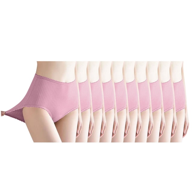 Posijego Lot de 10 Culottes en Coton pour Femmes Taille Haute Couvrance Totale Extensible Multi-pack