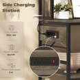 thumbnail image 3 of Grey 5-Tier Baker's Rack with Power Outlet & LED Light - 31.5” Coffee Bar Station for Kitchen or Living Room Storage, 3 of 7