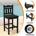 thumbnail image 4 of Tall Adirondack Bar Chair Set of 2, HDPE Patio Bar Stools with Backrest, 27.5 Inch Seat Height Tall Bistro Dining Counter Stool, All-Weather Pub Height Chair, Black, 4 of 7