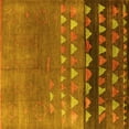 thumbnail image 1 of Ahgly Company Machine Washable Indoor Square Solid Yellow Modern Area Rugs, 6' Square, 1 of 4