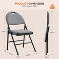 thumbnail image 4 of Qinaqin 4-Piece Set de Folding Metálico Chairs con Non-Slip Foot Pads Cotton Linen Seats y Support para Indoor/Outdoor Use Restaurants Negro, 4 of 7