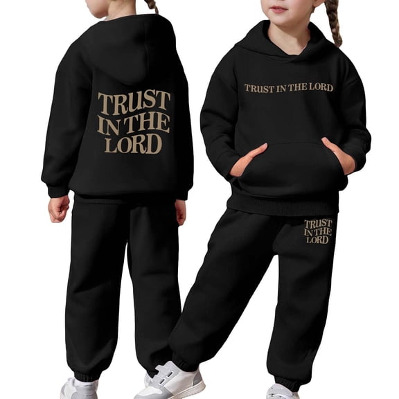 Boys Sweatsuit Set Sweatsuits for Boys Sweatshirt and Sweatpant Soccer Outfit Loose Fit Hoodie Sets 2 Pieces Boys Tracksuit Back To School,4-5 Years,Black