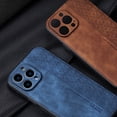 thumbnail image 5 of ELEHOLD Leather Case for iPhone 15 Pro Max Stylish Embossed Pattern Deisgn Ultra Slim Thin Scratch Resistant Shockproof Case Support Wireless Charging for iPhone 15 Pro Max - Black, 5 of 10
