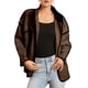 thumbnail image 3 of Chaqueta Corta de Mujer con Colores Contrastantes, Estilo Casual y Ligera, Ideal para Otoño e Invierno. Abrigo de Moda. Marrón L, 3 of 8