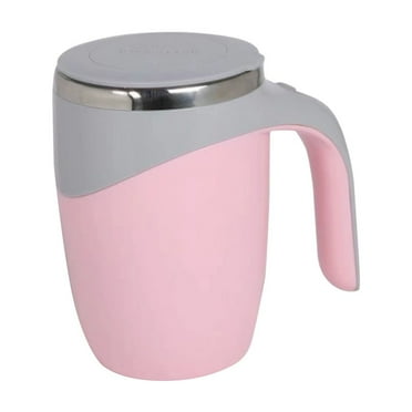 BGFIIPAJG 13.5 Oz Self Stirring Mug with Lid Electric High Speed Mixing Rechargeable Automatic Stirring Coffee Mug, Pink