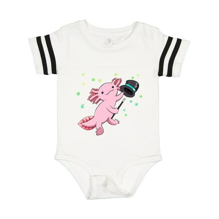 

Inktastic Cute Dancing Axolotl with Top Hat and Cane Gift Baby Boy or Baby Girl Bodysuit
