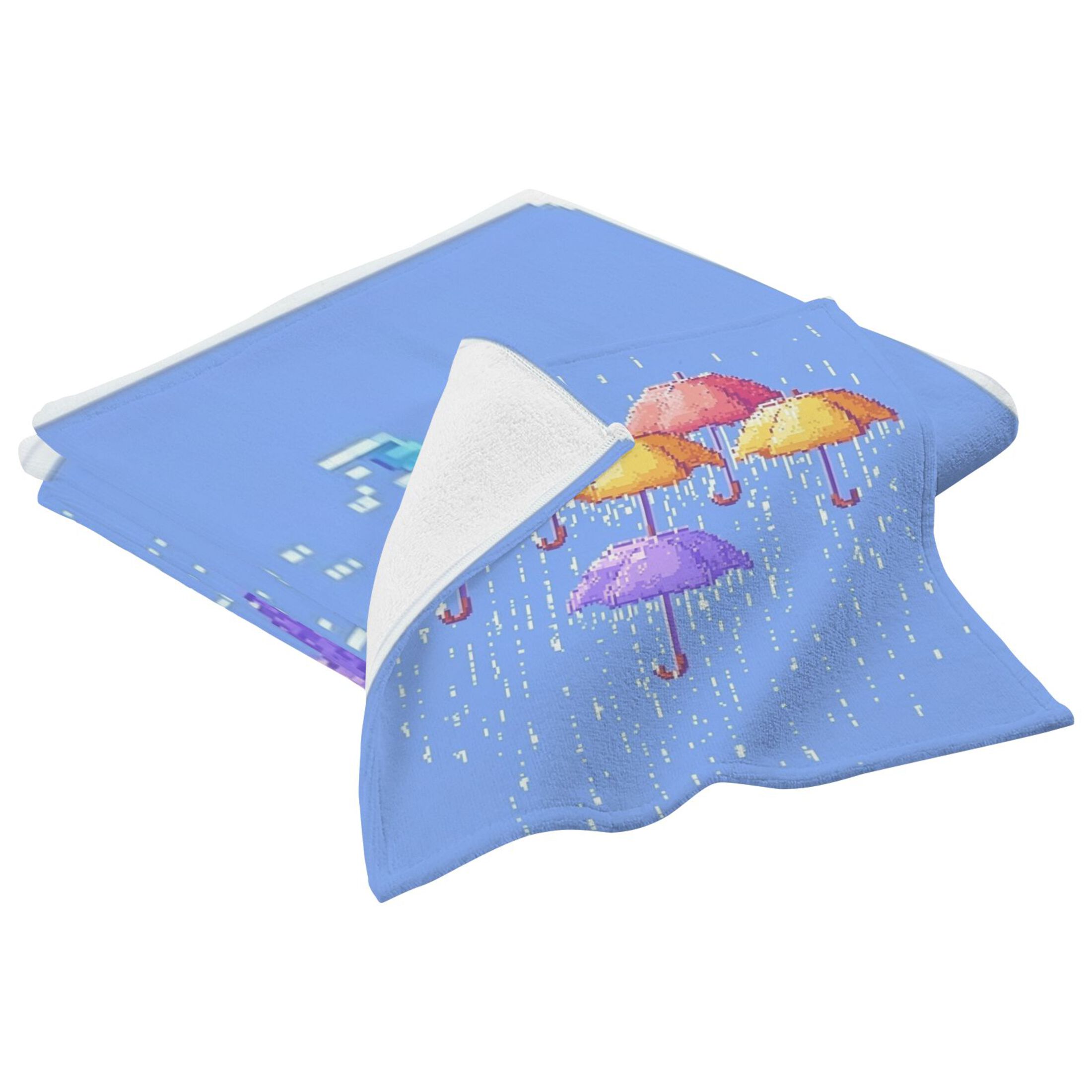 Umbrellas 2 Piece Cotton Bath and Face Towel Set Soft and Absorbent, for Beach Pool Bathroom