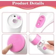 thumbnail image 5 of Electric Body Brush Shower, USB Rechargeable Back Body Brush with Long Handle, 5 in 1 Bath Shower Scrubber for Body Exfoliation and Massage Cleansing Set, Pink, 5 of 9