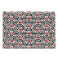 thumbnail image 1 of Geometric Circle Cutting Board, Interlace Spiral Labyrinth Blind Oval Linked Mosaic Image Print, Decorative Tempered Glass Cutting and Serving Board, Large Size, Red Black, by Ambesonne, 1 of 1