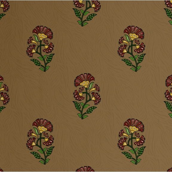 S4Sassy Floral Wallpaper - Asian Style Wall Covering, 25" X 120" Self-Adhesive Plain Vinyl Wallpaper, Decorative Wallwrap, Easy Diy Wall Covering For Bedroom, Living Room, Living Spaces - Brown