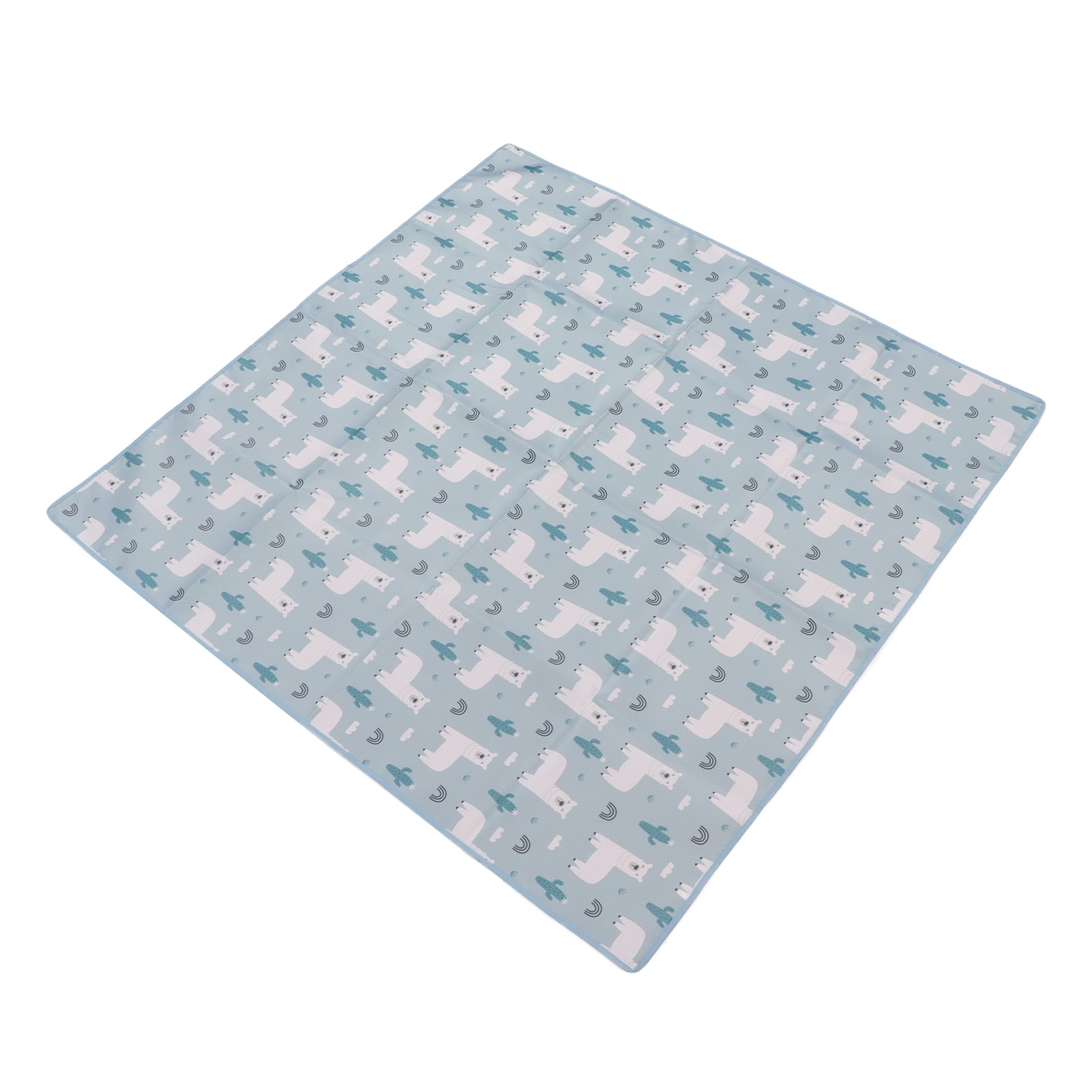 NFTIGB Extra Large Padded Play Mat Blue Reversible Foldable Waterproof Baby Crawling Mat for Infant (43.3 inches / 110 cm)