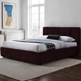 thumbnail image 2 of Omax Decor Venice Fabric Upholstered Platform Queen Bed in Burgundy, 2 of 9