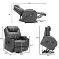 thumbnail image 3 of Hybition Power Lift Recliner Chair w/ Massage, Heat, USB & Type C - Elderly & Adult Sofa-Color:Dark Grey, 3 of 9