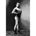 thumbnail image 3 of Vintage Muscle Men 17x24 Black Modern Framed Museum Art Print Titled - Bodybuilders Shadowed Front and Right Profile, 3 of 5
