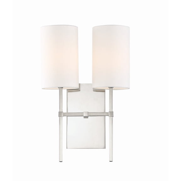 VER-242-PN Crystorama Lighting Veronica - Two Light Wall Sconce-Polished Nickel Finish