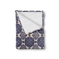 thumbnail image 2 of Mandala Soft Flannel Fleece Throw Blanket, Ornamental Flower Pattern Shadow Effect Royal Retro Revival Medieval Exotic, Cozy Plush for Indoor and Outdoor Use, 70" x 90", Beige Navy Blue, by Ambesonne, 2 of 6