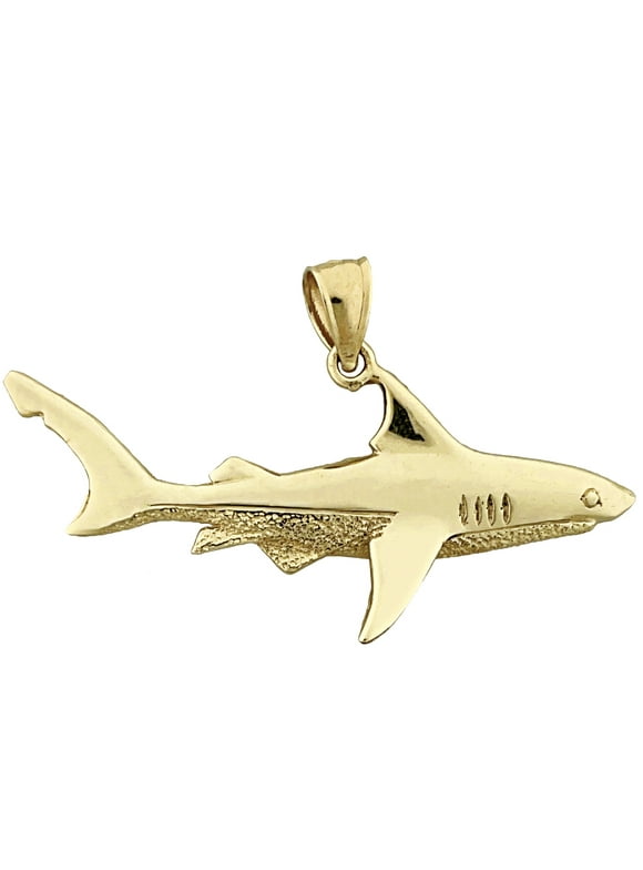 14K Gold 46MM Shark Pendant