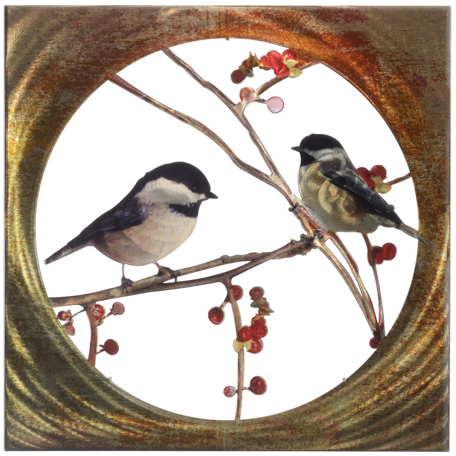 Wall Art 2 16X16 Chickadees Metal Wall Art By Next Innovations