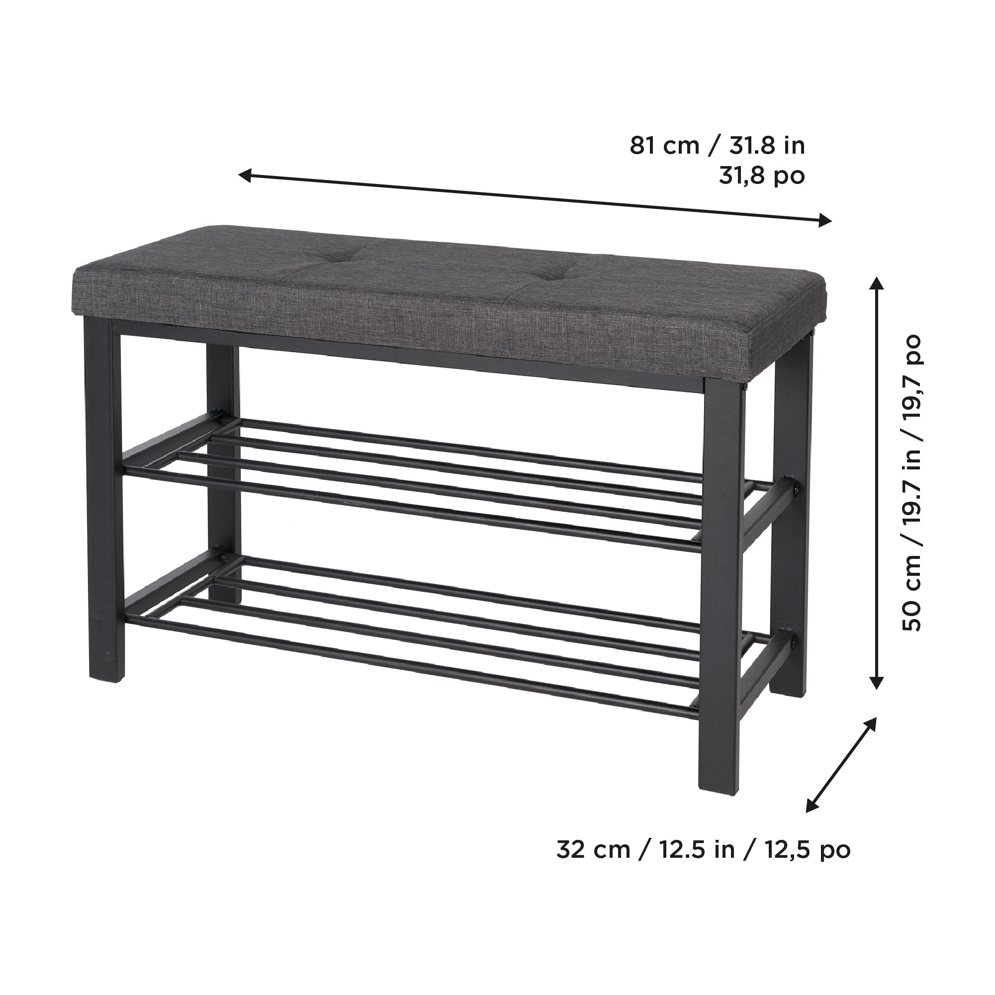 neatfreak! Fabric Upholstered Shoe Storage Bench
