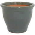 thumbnail image 3 of Sunnydaze Studio 15" x 15" x 12.5" Round Gray Ceramic Outdoor Planter, 3 of 13