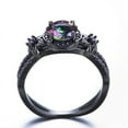 thumbnail image 5 of Women's Vintage Black Gold Skull Purple Zircon Ring, 5 of 5