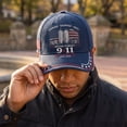 thumbnail image 5 of 9/11 Never Forget Baseball Hat, 25th Anniversary 2001-2026 Honor Heroes Patriotic American Flag Embroidery Cap Vintage Washed Curved Brim Dad Hat for Men Women, 5 of 5