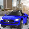 thumbnail image 4 of Costway 12V Maserati Licensed Kids Ride on Car w/ RC Remote Control Led Lights MP3 Blue, 4 of 8