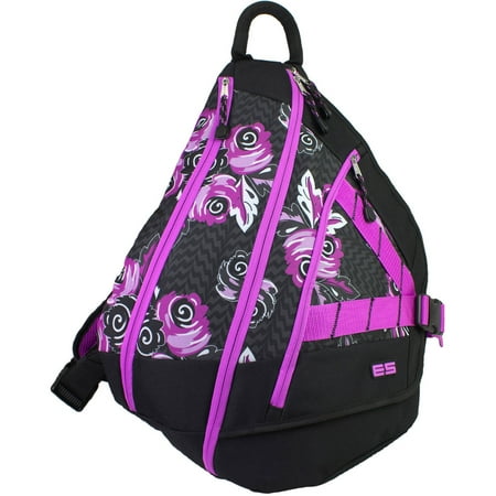 Eastsport Extreme Trapezoid Backpack, Black with Pink and White Swirl Print