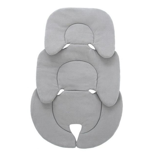 Cojín de asiento, forro, alfombrilla para cochecito de recién nacido, almohada de soporte para cabeza y cuello para recién nacidos gris