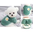 thumbnail image 5 of FANTADOOL Cute Plush Round Neck Warm Flowers Sweater, Pet Dog Clothes Winter Warm Fleece Pet Coat, For Small Dogs French Bulldog Puppy Dog Clothing, Green, 5 of 8