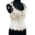 thumbnail image 6 of Abomasnow Women's Renaissance Lace-Up Vintage Boned Bustier Corset Tops Trendy Solid Backless Overbust Shapewear Tops on Clearance, 6 of 7