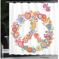 thumbnail image 4 of Ambesonne Colorful Shower Curtain, Peace Equality Flower, 69"Wx84"L, Multicolor, 4 of 5