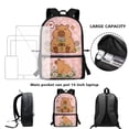 thumbnail image 4 of Yuyamidu Kawaii Capybara 4 Piece Kids School Bag Set with Lunch Bag Pencil Case and Water Bottle Carrier for Girls Boys Elementary Middle School, 4 of 7