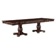 thumbnail image 4 of Miekor Furniture Traditional Style Dining Table with Extension Leaves Cherry Finish with Gold Tipping Double Pedestal Base Wooden Dining Furniture 82266, 4 of 7