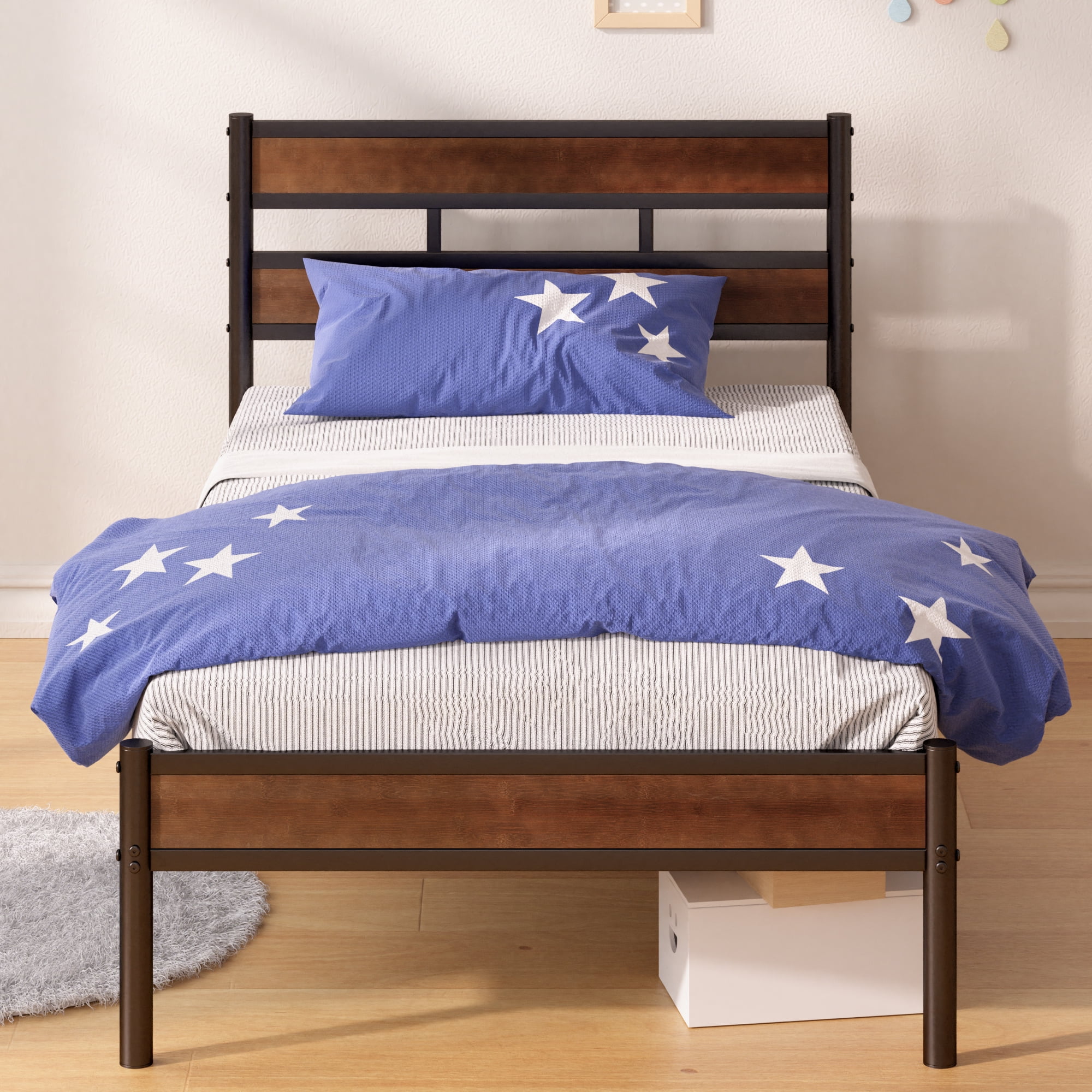 Zinus 39" Roman Bamboo and Metal Platform Bed Frame, Twin